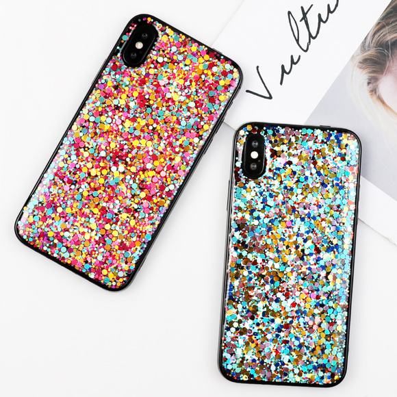 Accessories - NEW iPhone X/XS/7/8/Plus Glitter Powder case
